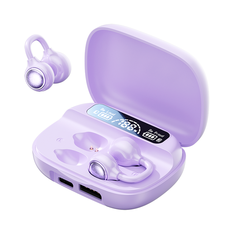 Open Ear Clip Earbuds With Bass Stereo Sound